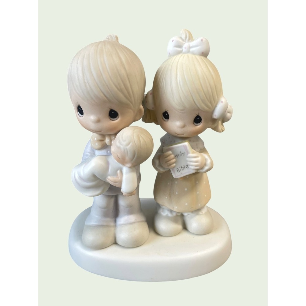 Precious Moments "Rejoicing With You" Figurine Porcelain Bisque 1980 Taiwan